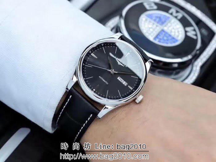 LONGINES浪琴 2018全新 簡約雙曆男士機械腕表 WSS1828